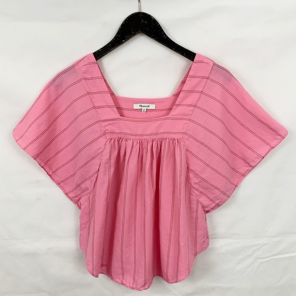 Madewell Pink Butterfly Top in Cecilia Stripe